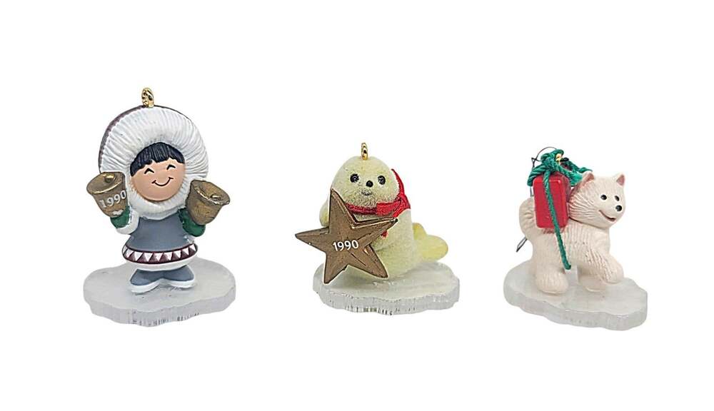 Vtg 1990 Hallmark Miniature Frosty Friends Set of 3 Christmas Ornaments 1-1.5"